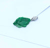 SJ2826 - Carved Jade with Diamond Pendant Set in 18 Karat White Gold Settings