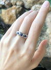SJ2789 - Blue Sapphire Ring Set in 18 Karat White Gold Settings