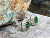 SJ1646 - Tsavorite with Diamond Earrings Set in 18 Karat White Gold Settings