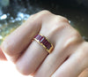 SJ1966 - Baguette Ruby Band Ring Set in 18 Karat Gold Settings