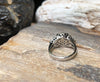 SJ1718 - White Sapphire with Diamond Ring Set in 18 Karat White Gold Settings