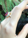 SJ1587 - Ruby with Diamond Ring Set in 18 Karat Gold Settings