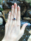 SJ2270 - Blue Sapphire with Diamond Ring Set in 18 Karat White Gold Settings