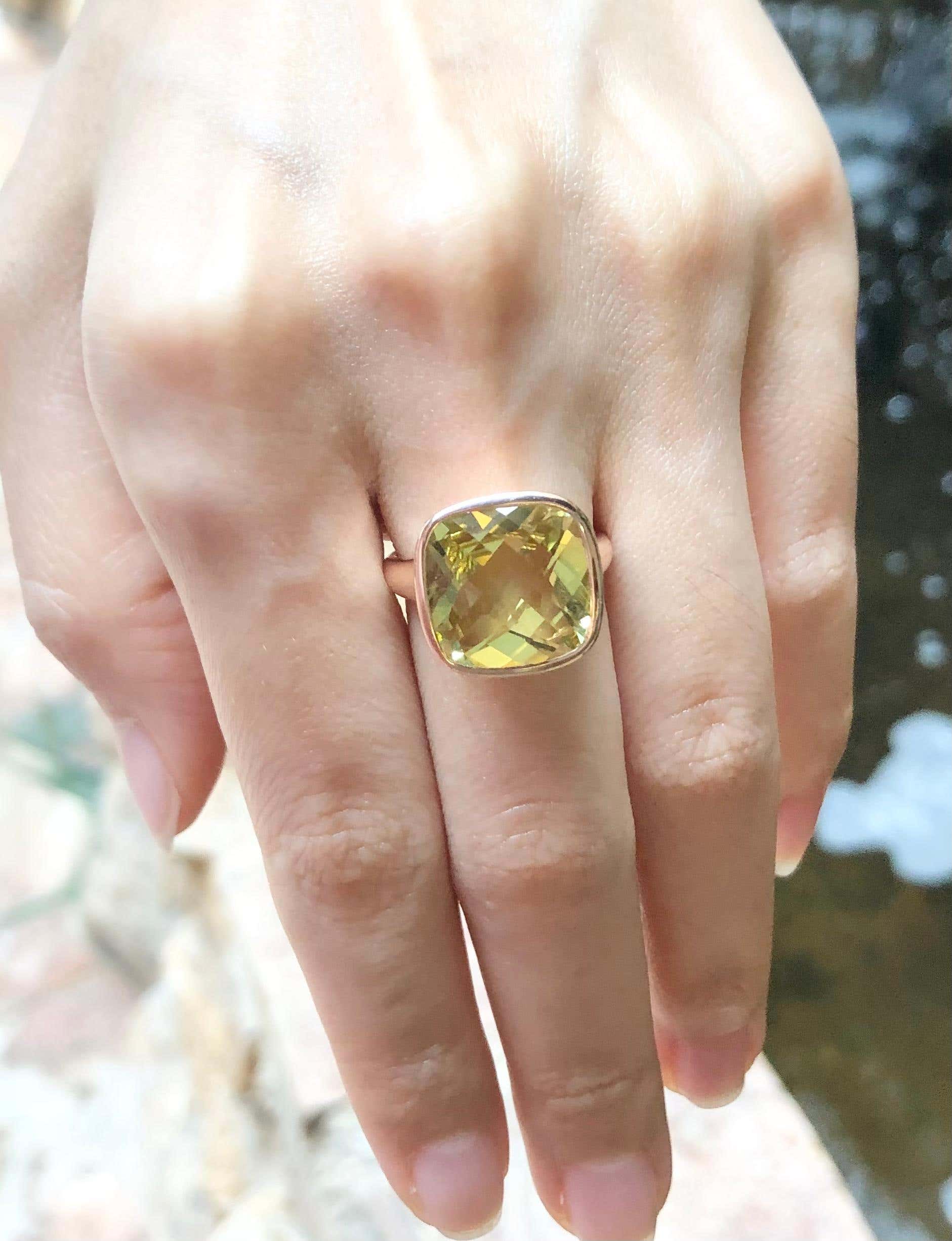 SJ2806 - Lemon Quartz Ring Set in 14 Karat Rose Gold Settings – SJ ...