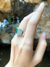 SJ1826 - Emerald with Diamond Ring Set in 18 Karat White Gold Settings