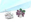 SJ2525 - Diamond, Tsavorite and Pink Sapphire Earrings in 18 Karat White Gold Settings