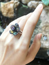 SJ3203 - Tourmaline and Pink Sapphire Ring set in Silver Settings
