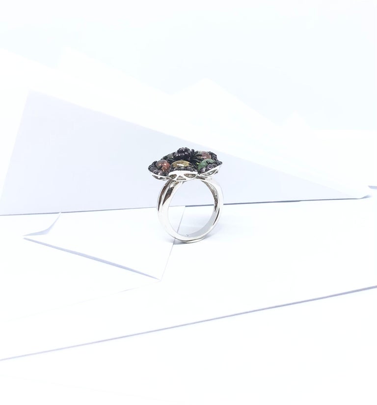 SJ3203 - Tourmaline and Pink Sapphire Ring set in Silver Settings