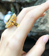 SJ1186 - Mabe Pearl with Diamond Ring Set in 18 Karat Gold Settings