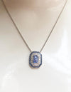 SJ2106 - Blue Sapphire with Diamond Pendant Set in 18 Karat White Gold Settings