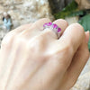 SJ2865 - Cabochon Ruby with Cubic Zirconia Ring set in Silver Settings