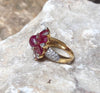 SJ1496 - Cabochon Ruby, Ruby with Diamond Ring Set in 18 Karat Gold Settings