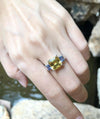 SJ2290 - Yellow Sapphire with Blue Sapphire Ring Set in 18 Karat White Gold Settings