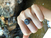 SJ1406 - Aquamarine with Blue Sapphire Ring Set in 18 Karat White Gold Settings