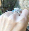 SJ1166 - Aquamarine, Blue Sapphire and Diamond Dragon Ring in 18 Karat White Gold