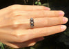 SJ3103 - Black Star Sapphire with Cubic Zirconia Ring set in Silver Settings