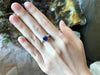 SJ1826 - Blue Sapphire with Diamond Ring Set in 18 Karat White Gold Settings