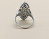 SJ6083 - Blue Sapphire with Diamond Ring Set in 18 Karat White Gold Settings