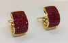 JED4678 - Invisible Set Ruby Earrings Set in 18 Karat Gold Setting