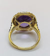 SJ2226 - Amethyst with Diamond Ring Set in 18 Karat Gold Settings