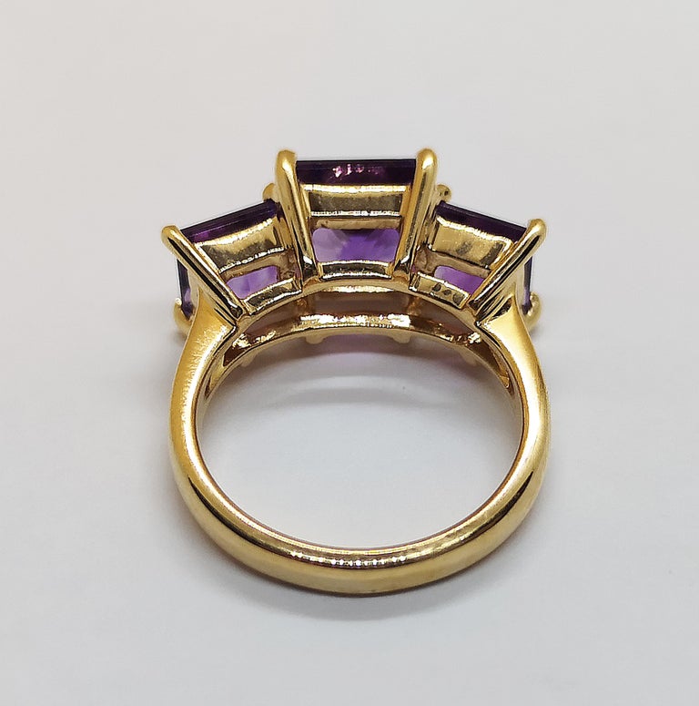 SJ2146 - Amethyst Ring Set in 18 Karat Rose Gold Settings