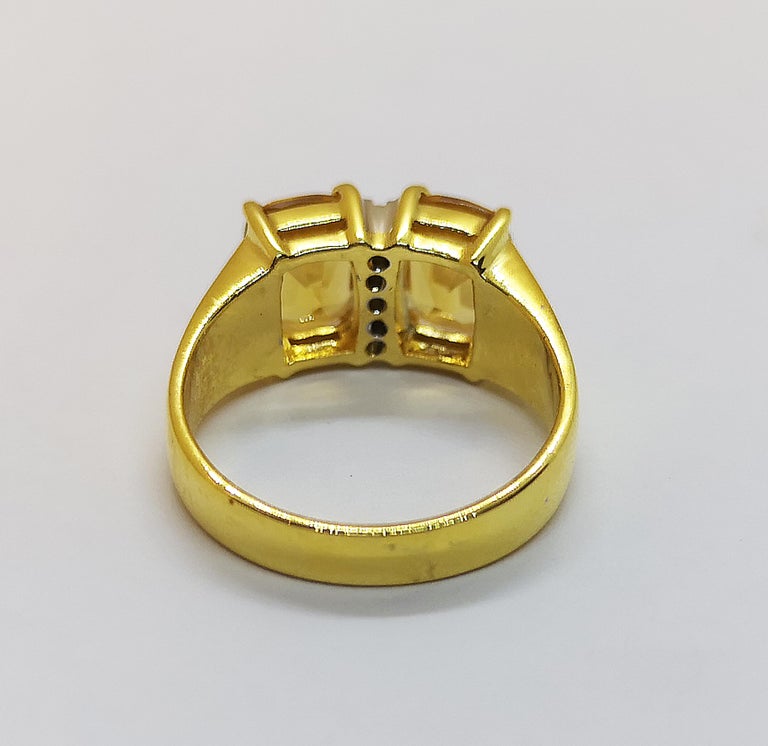 SJ6230 - Citrine with Diamond Ring Set in 18 Karat Gold Settings