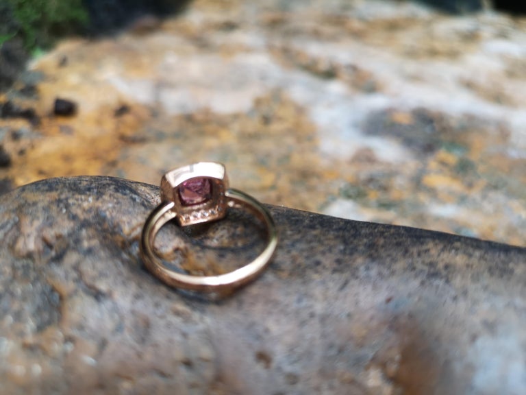 SJ6236 - Spinel with Diamond Ring Set in 18 Karat Rose Gold Settings