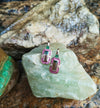 SJ3014 - Tourmaline, Pink Sapphire with Tsavorite and Diamond Earrings in 18 Karat