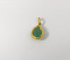 SJ6164 - Carved Happy Buddha Emerald with Diamond Pendant Set in 18 Karat Gold Setting