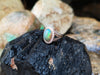 SJ2230 - Opal with Brown Diamond Ring Set in 18 Karat Rose Gold Settings
