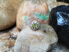 SJ2574 - Peridot with Diamond Ring Set in 18 Karat White Gold Settings