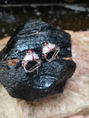 SJ2049 - Cabochon Ruby with Ruby and Diamond Earrings Set in 18 Karat White Gold Settings