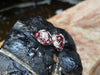 SJ2049 - Cabochon Ruby with Ruby and Diamond Earrings Set in 18 Karat White Gold Settings