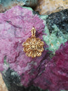 SJ1886 - Yellow Sapphire with Diamond Flower Brooch or Pendant Set in 18 Karat Gold