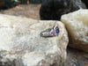 SJ6099 - Blue Sapphire with Pink Sapphire and Diamond Ring Set in 18 Karat White Gold