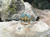 JR0284Q - Jade & Peridot Ring Set in 18 Karat Gold Setting