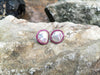 JE0550R - Fresh Water Pearl & Ruby Earrings Set in 18 Karat White Gold Setting