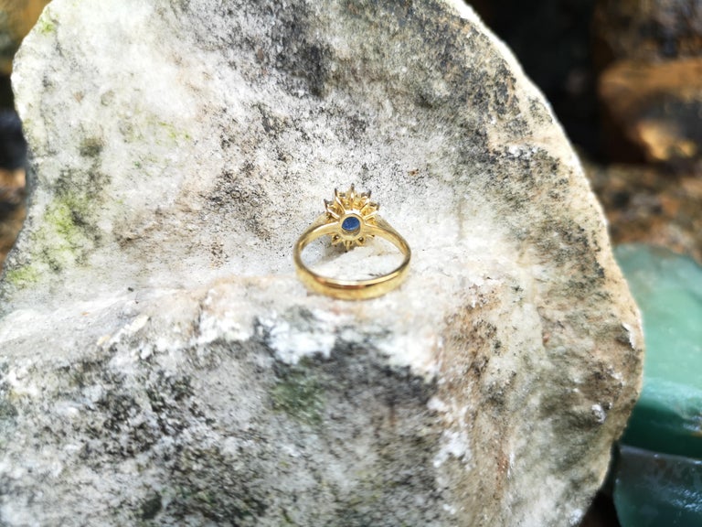 SJ2615 - Blue Sapphire with Diamond Ring Set in 18 Karat Gold Settings