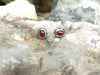 SJ2605 - Cabochon Ruby with Tsavorite Earrings Set in 18 Karat White Gold Settings