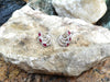 SJ1866 - Ruby with Diamond Earrings Set in 18 Karat White Gold Settings