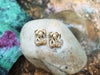 SJ2326 - Aquamarine with Green Sapphire Earrings Set in 18 Karat Gold Settings