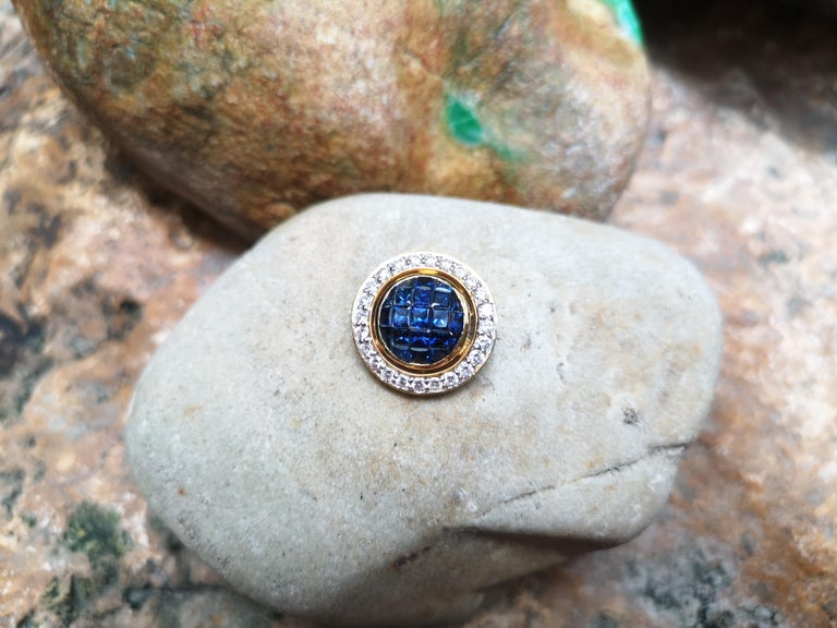 SJ2293 - Blue Sapphire with Diamond Pendant Set in 18 Karat Gold Settings