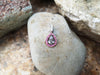 SJ2113 - White Sapphire with Pink Sapphire and Diamond Pendant Set in 18 Karat White Gold