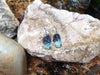 SJ2406 - Blue Topaz with Blue Sapphire and Diamond Earrings Set in 18 Karat White Gold
