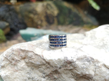 SJ2186 - Blue Sapphire Ring Set in 18 Karat White Gold Settings