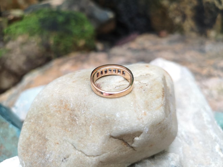 SJ2266 - Blue Sapphire Ring Set in 18 Karat Rose Gold Settings