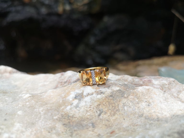 SJ6230 - Citrine with Diamond Ring Set in 18 Karat Gold Settings