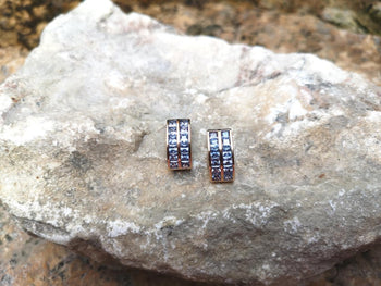 SJ2445 - Pastel Blue Sapphire Earrings Set in 18 Karat Rose Gold Settings