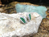 SJ2445 - Moonstone, Carve Jade, Ruby, Diamond Butterfly Earrings in 18k White Gold