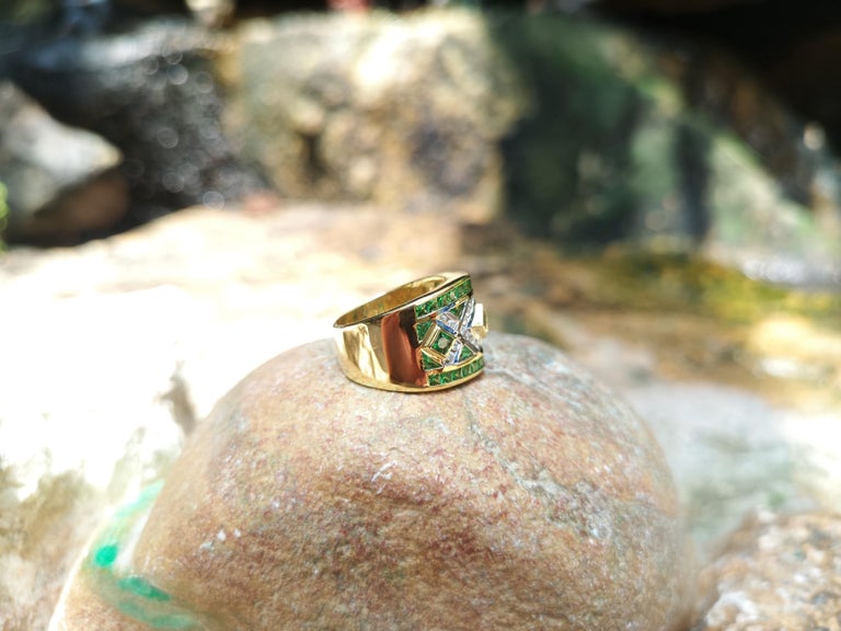 SJ2029 - Tsavorite with Diamond Ring Set in 18 Karat Gold Settings